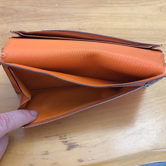 Hermès Bearn Soufflet Wallet Orange Epsom Leather Vintage FAIR CONDITION - Picture 9 of 15